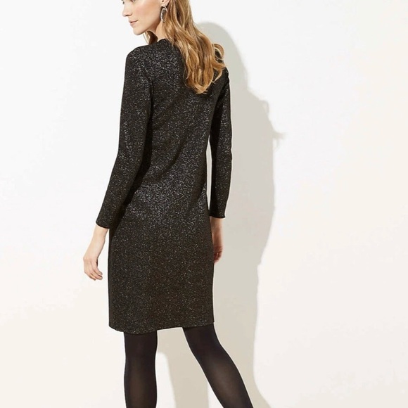 LOFT Dresses & Skirts - NWT LOFT Black Sparkle Shimmer Long Sleeve Dress